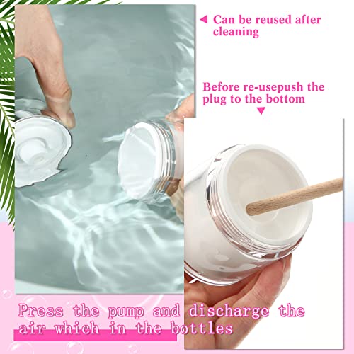 4 Pack Empty Airless Pump Jar Acrylic Airless Cosmetic Container Portable Refillable Travel Size Cream Jar Vacuum Bottle Lotion